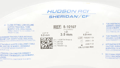 Teleflex 5-10107 Hudson RCI Sheridan Tracheal Tube Cuffed 8.9 x 3.5ID x 4.9mmOD